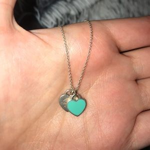Tiffany Mini Double Heart Tag Pendant